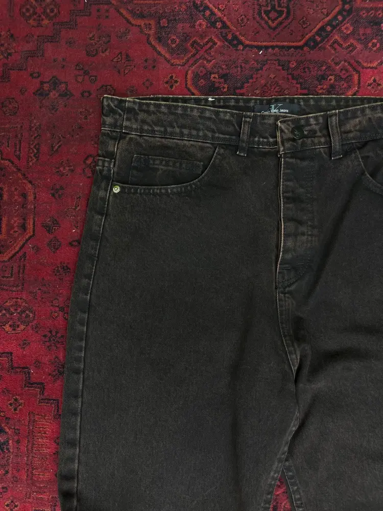 شلوار جین مام فیت قهوه ای 209