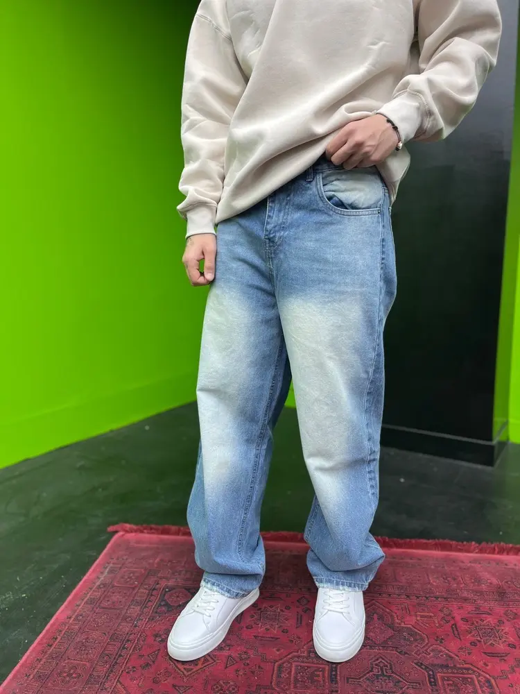 شلوار جین بگ ابی اسمانی 203