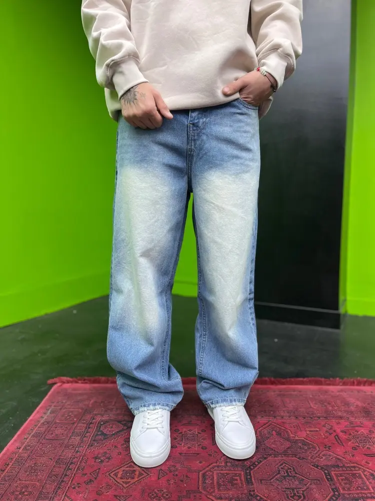 شلوار جین بگ ابی اسمانی 203