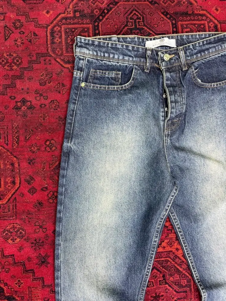 شلوار جین مام فیت ابی تیره 213